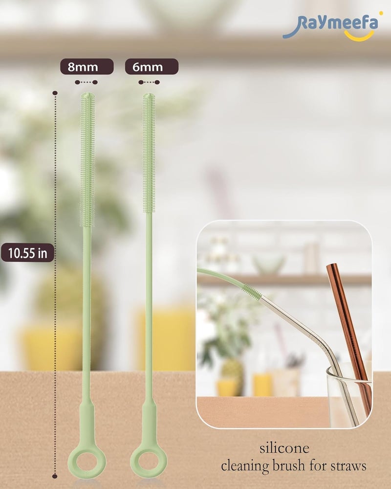 Raymeefa Silicone Straw Cleaner Brush (2-Pack),Extra Long Pipe Cleaners for Standard Straws,Compatible with 30/40 oz Tumbler Straws,Scratch-Free & Easy to Clean(Avocado Green) - Image 4